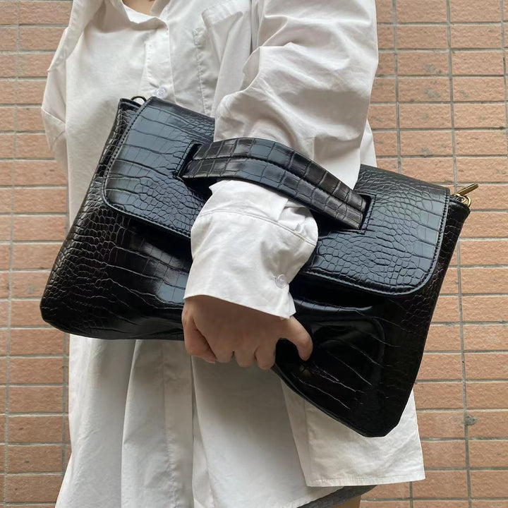 Chic Croc Texture Clutch Bag