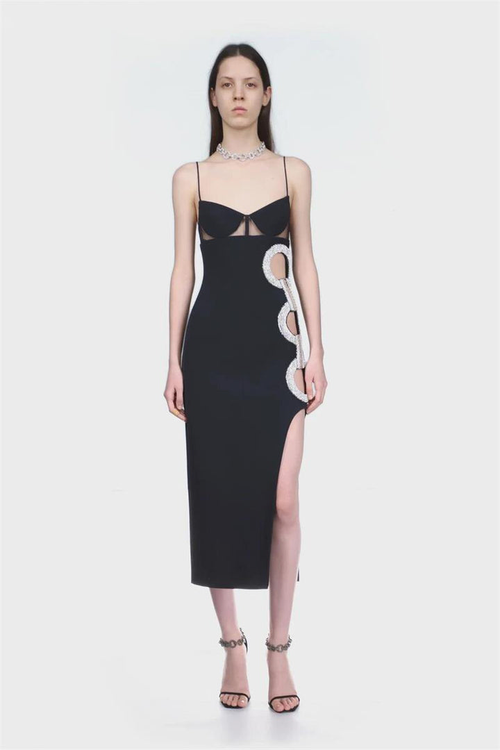 Elegant strap bandage bodycon banquet dress