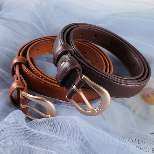 Women's Belt Brown Belt Casual Simple All-matching Jeans  Ornament Pant Belt