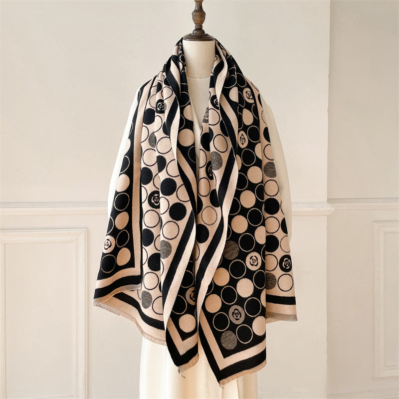 Thickened Warm Shawl Cashmere Winter Circle Scarf