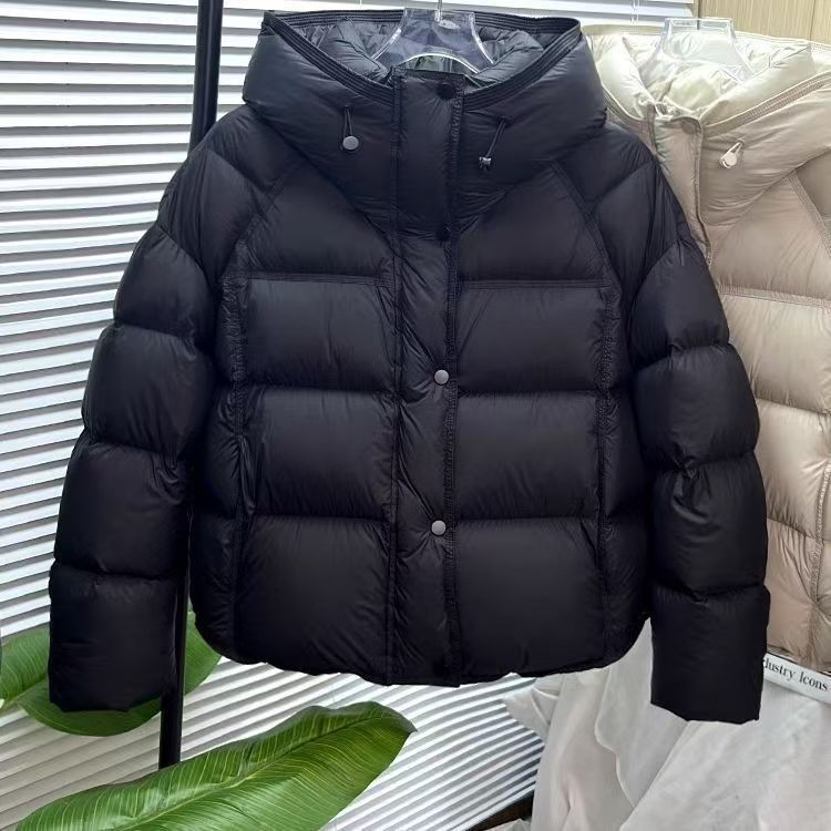 Autumn And Winter Solid Color Puff Short Hood Loose Cotton Padded Jacket