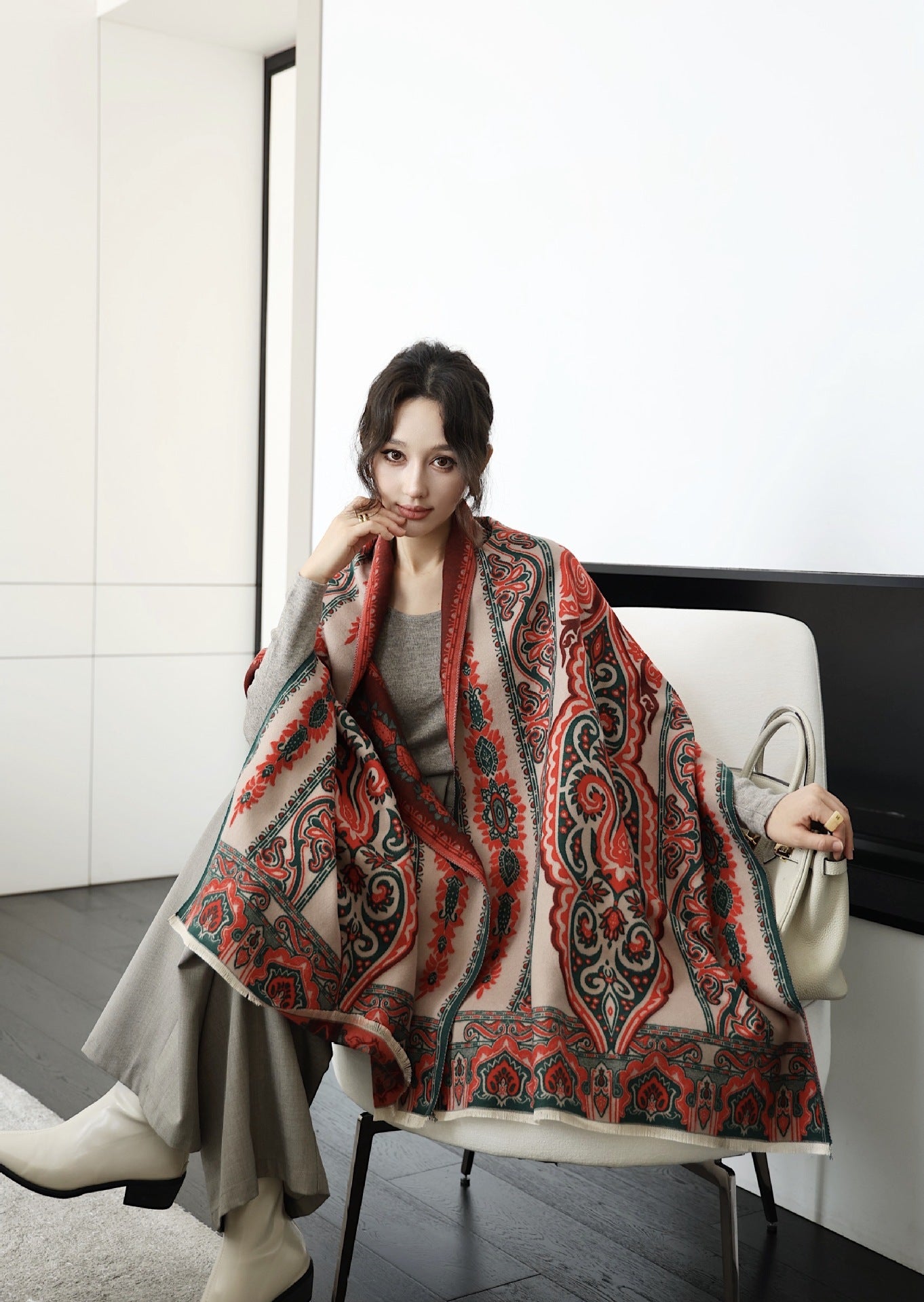 Autumn And Winter High Sense Office Shawl Dual-use Korean Style