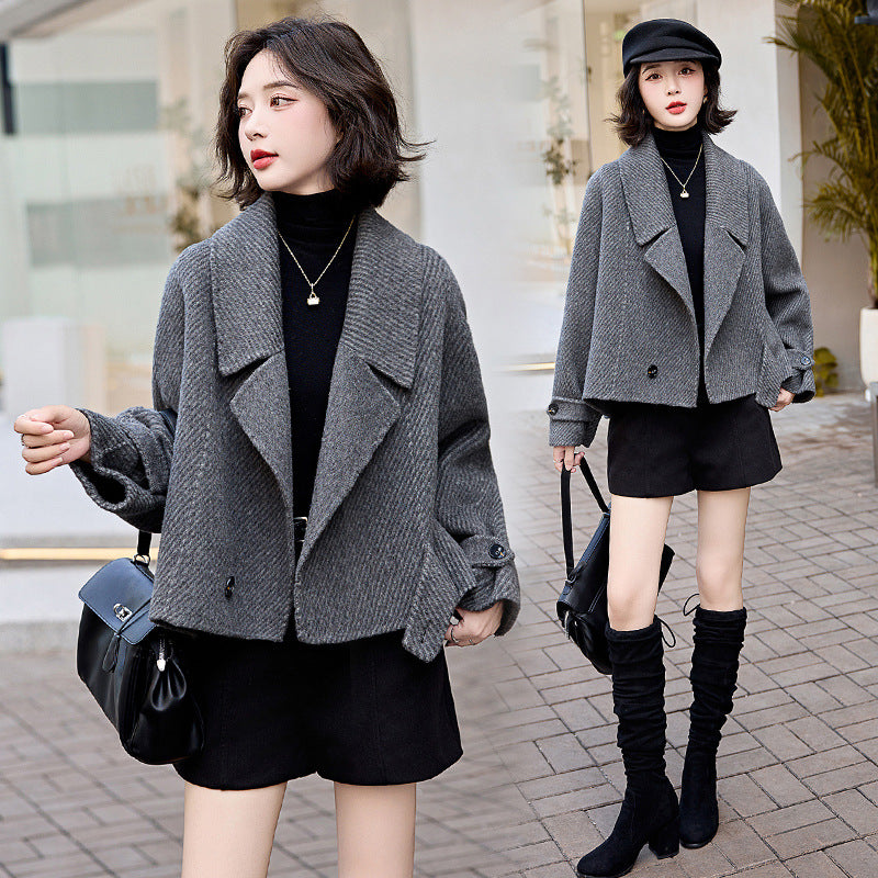 New autumn and winter style versatile double-sided woolen coat