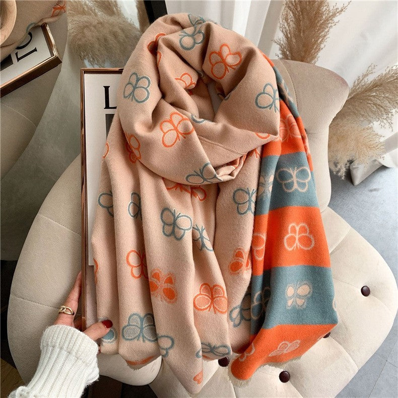 Double-sided Artificial Cashmere Scarf Thickened