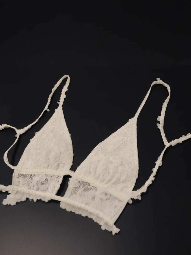 Strap Lace Stitching Halterneck Vest Women