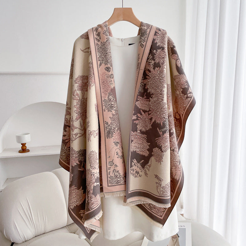 Warm Scarf Fashionable Outerwear Sweet Cute Double-sided Shawl