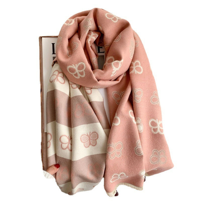 Double-sided Artificial Cashmere Scarf Thickened