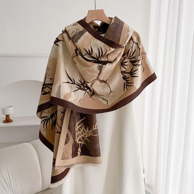 Warm Scarf Fashionable Outerwear Sweet Cute Double-sided Shawl