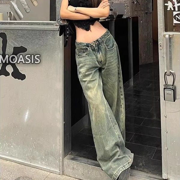 High Waist Loose Drooping Mop Slimming And Straight Long Pants