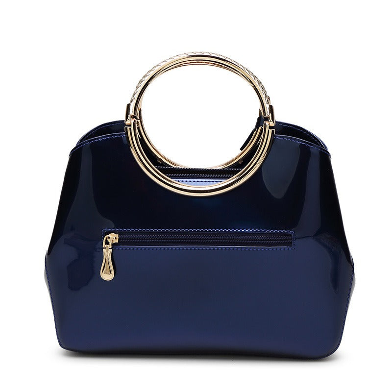 Glossy Ring Handle Tote Bag