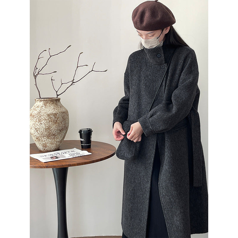 Winter Luxe Double-Sided Wool Coat with Belt