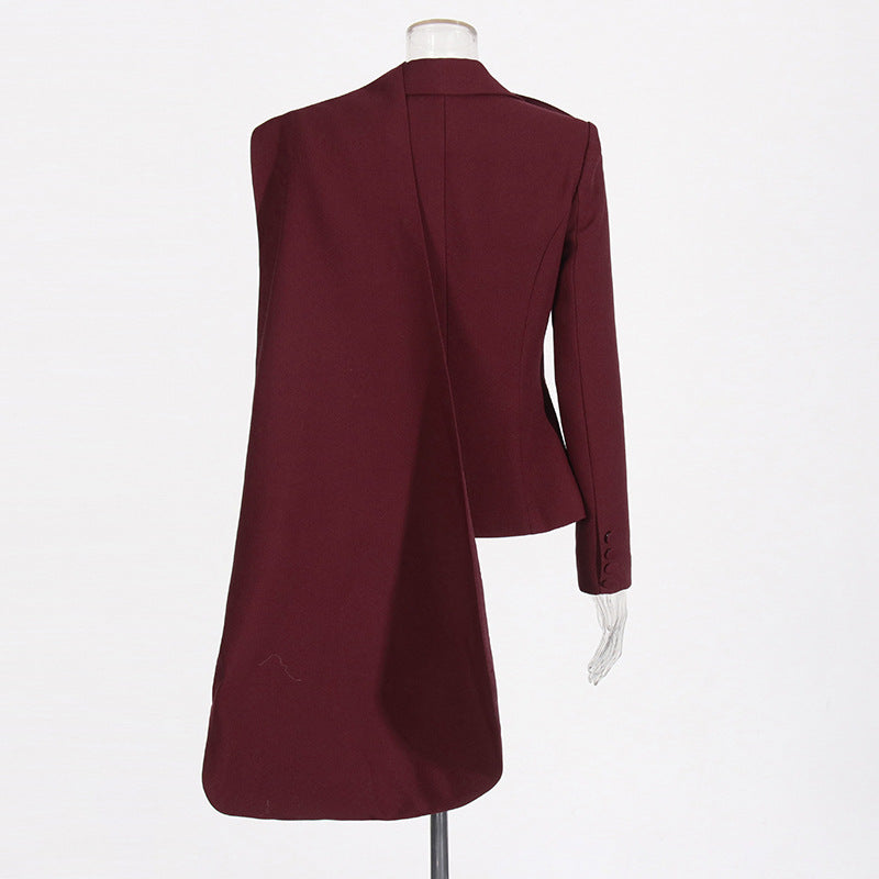 Refined Edge Shawl Waist Cinched Blazer