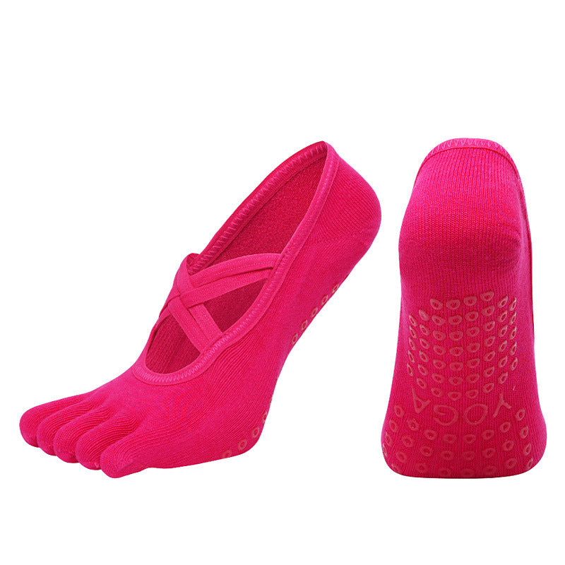 Cross-border Women's Non-slip Five-finger Yoga Socks Live Broadcast Body Dance Aerobics Pilates Fitness Sports Socks