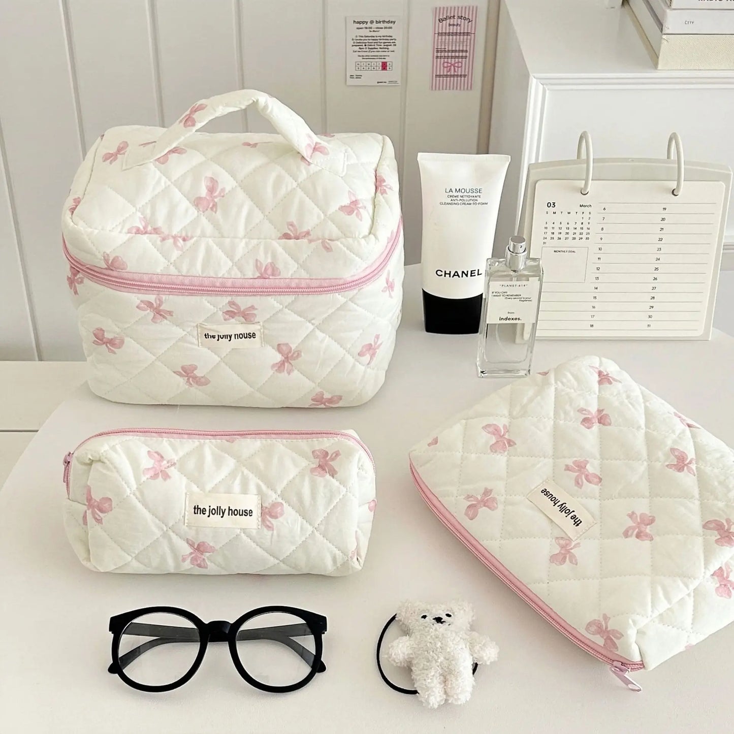 Cute Bow Flower Makeup Bag