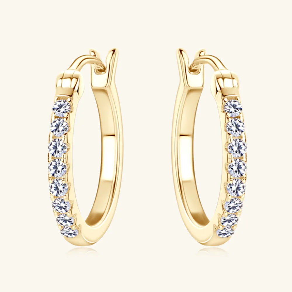 925 Sterling Silver Moissanite Huggie Earrings