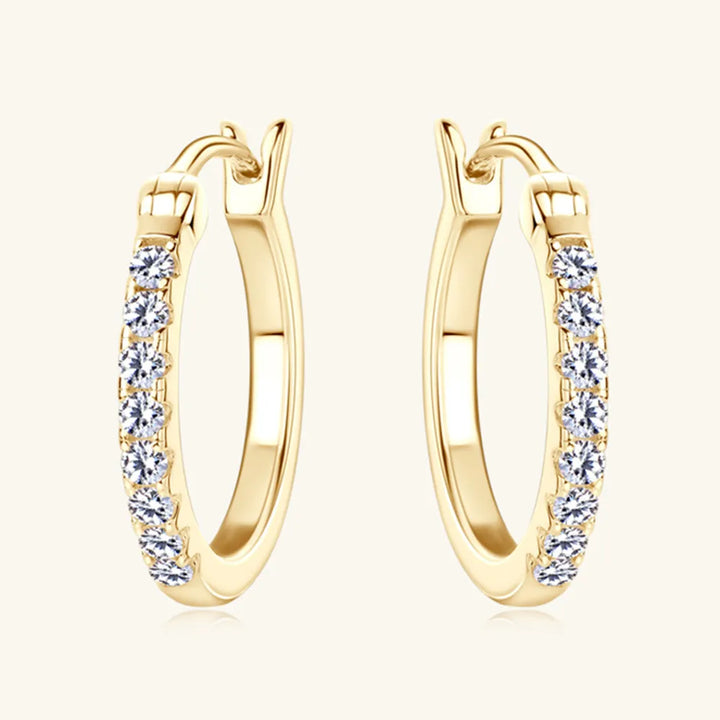925 Sterling Silver Moissanite Huggie Earrings