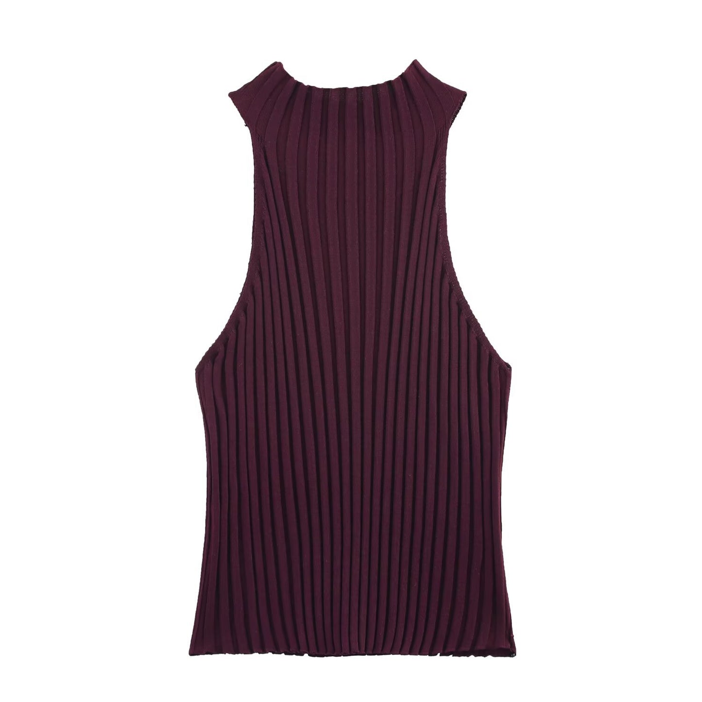 Fashion ribbed knitted halter neck top+long skirt set for women