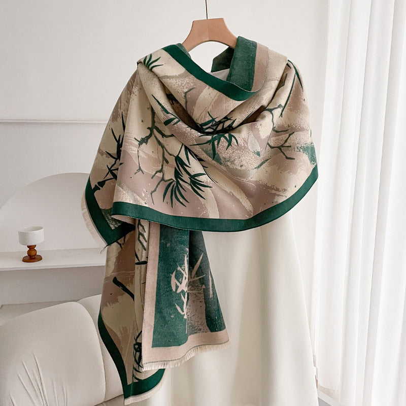 Warm Scarf Fashionable Outerwear Sweet Cute Double-sided Shawl
