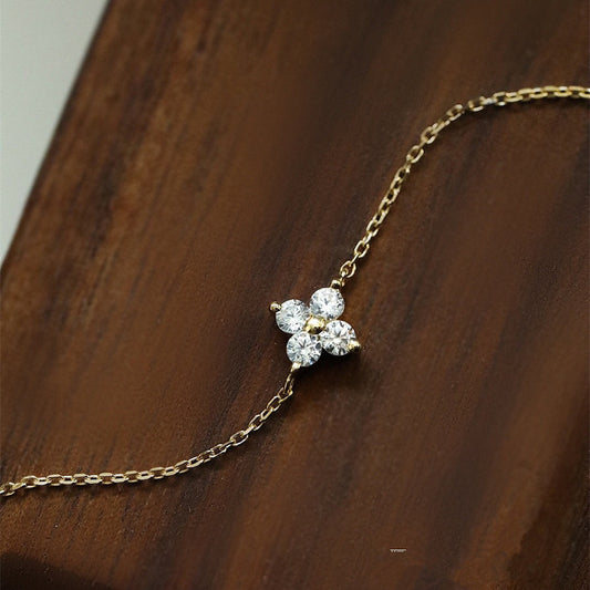 Gold Plated Sterling Silver Flower Bracelet