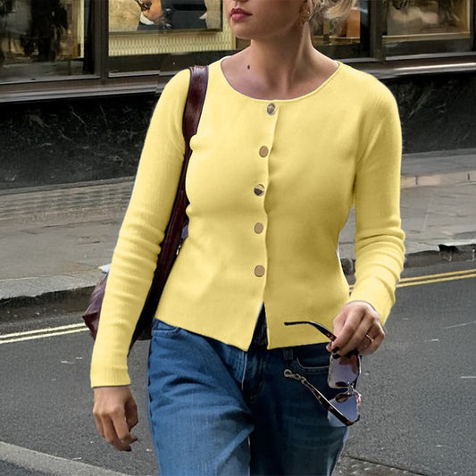 Leisure Minimalist Long Sleeve Button Base Shirt