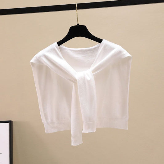 Core-spun Yarn Knitted Shawl Spring Autumn Outerwear Waistcoat