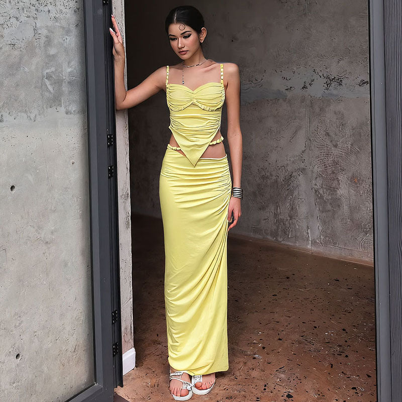 Sexy Pleated Strapless Set