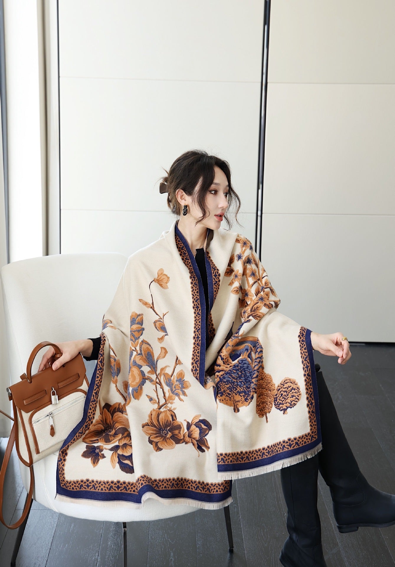 Autumn And Winter High Sense Office Shawl Dual-use Korean Style