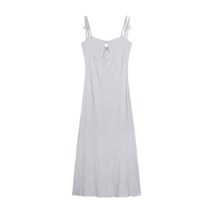 Double-shoulder Strap Sling Waist-tight Slim And Sexy Hip-wrapped Fishtail Dress