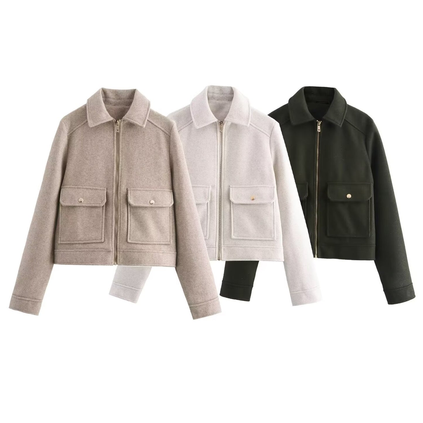 Urban Chic Wool Blend Zipper Jacket