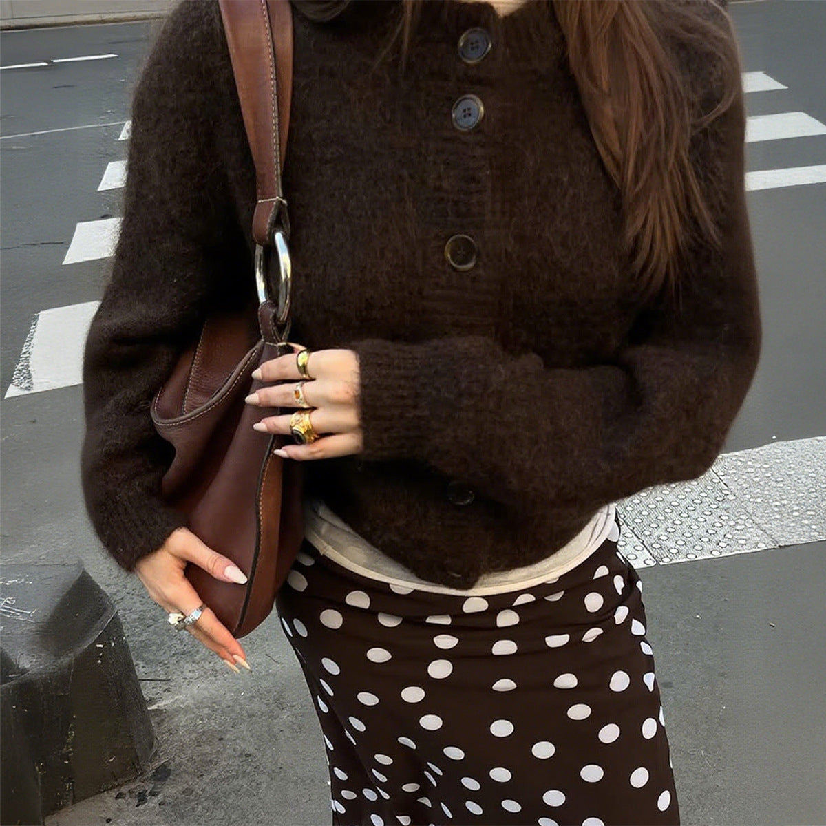 Casual Simple Buttons Long Sleeve Coat Sweater