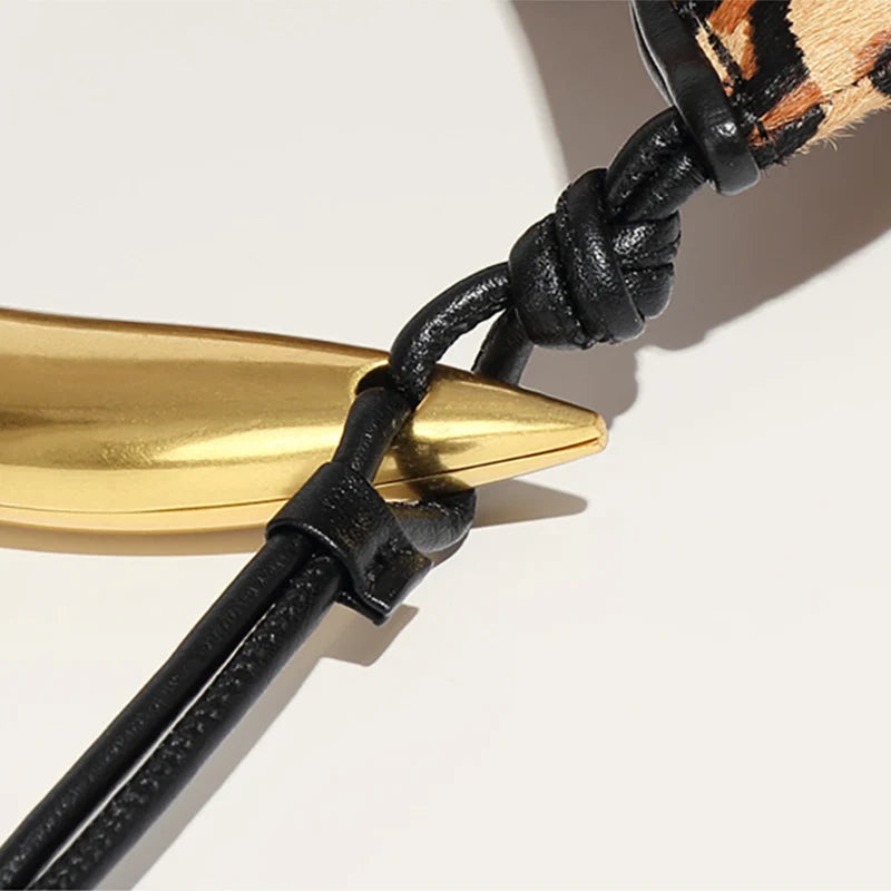 Elegant Cow Print Leather Shoulder Bag