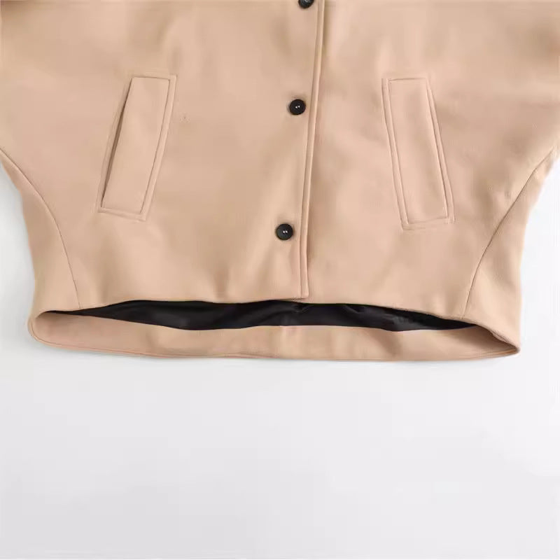 Everyday Luxe Khaki Lapel Jacket