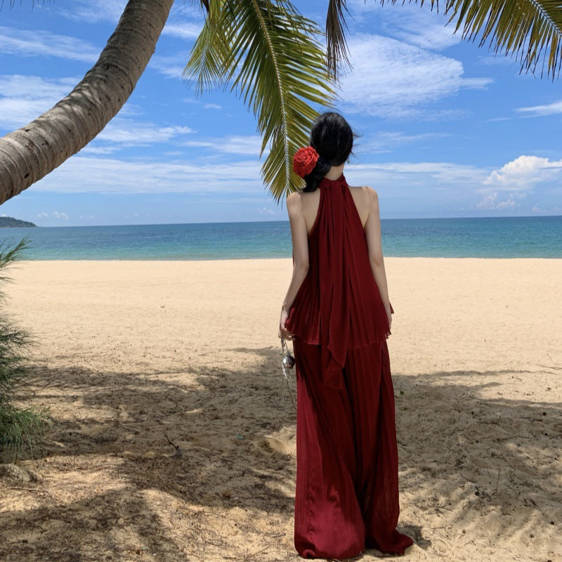 Elegant pink two piece off shoulder set