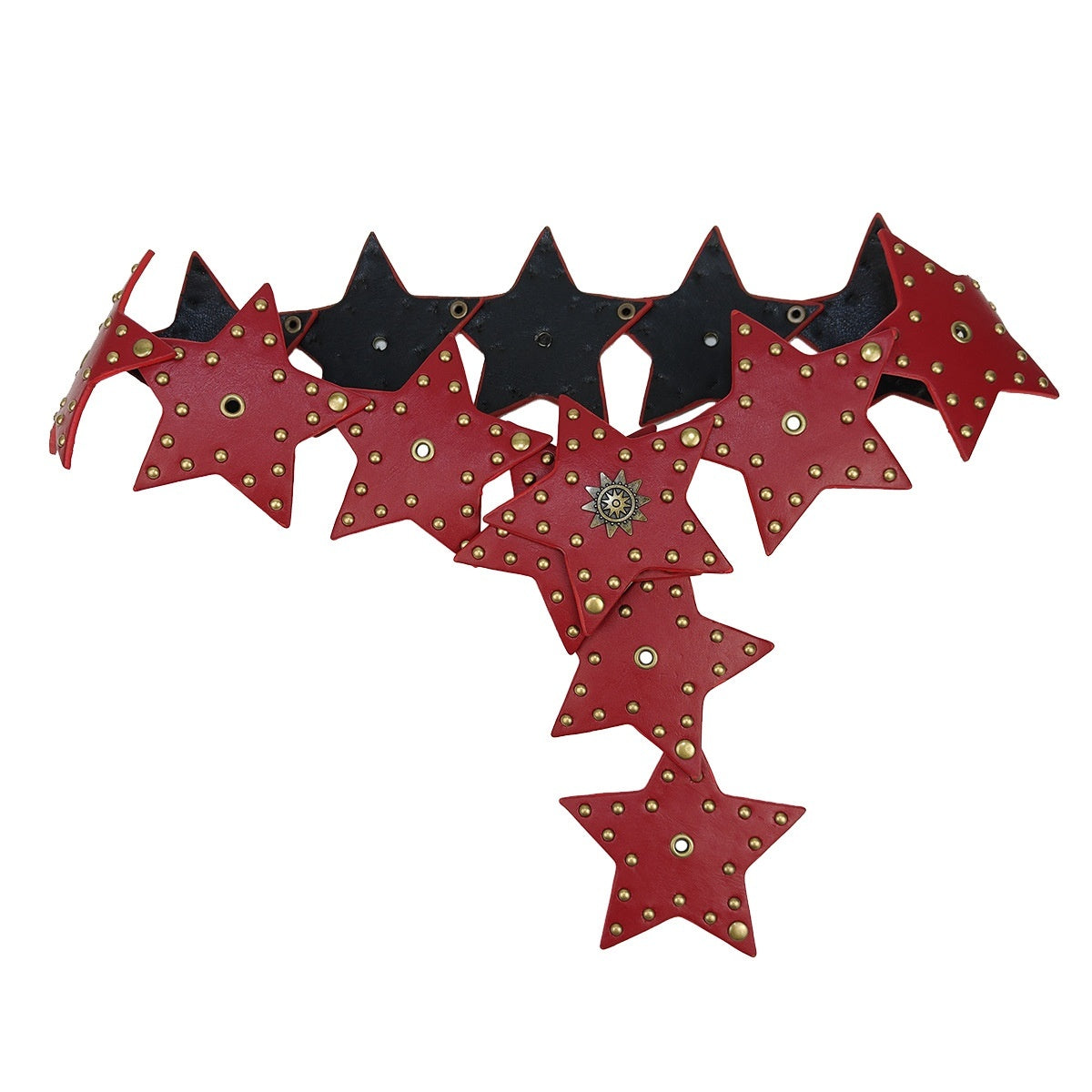 Exaggerated Waist Seal Five-pointed Star Patchwork Retro Street Women