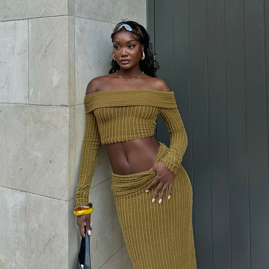 One Shoulder Top & Skirt Set