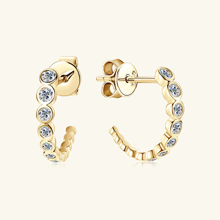 Sterling Silver Moissanite C-Hoops