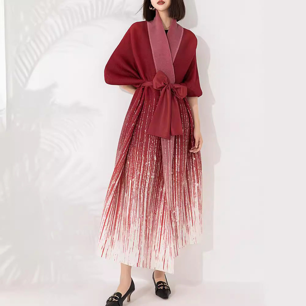 Chic Flow Bat Sleeve Gradient Coat