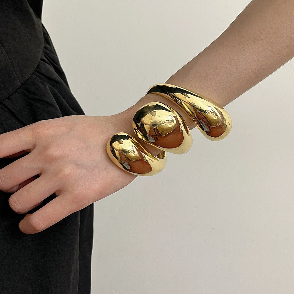 Geometric Spiral Water Drop Bracelet