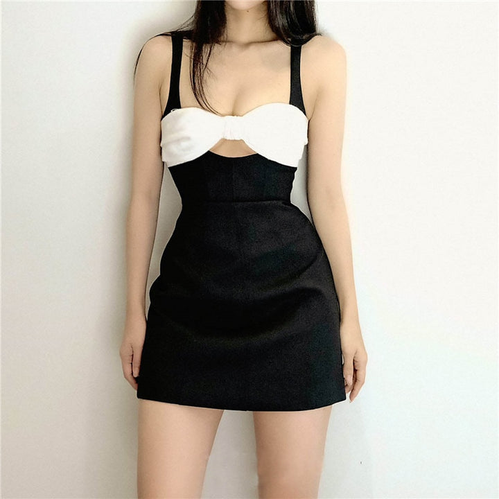Sexy bodycon mini dress with bow