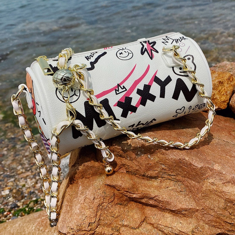 Chic Cartoon Graffiti Crossbody Bag