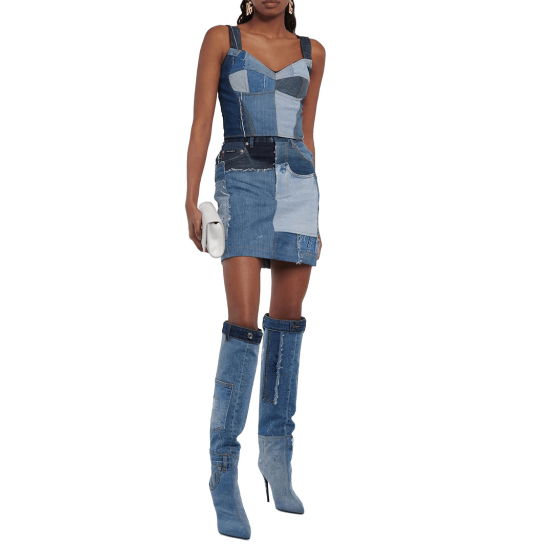 Chic Denim Over The Knee Boots