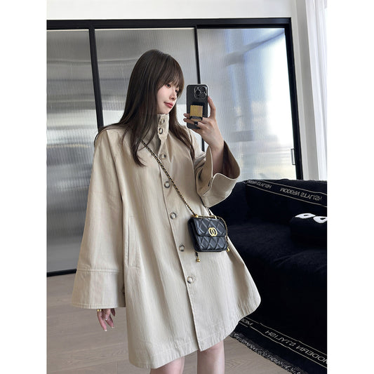 Chic Stand Collar Trench Coat