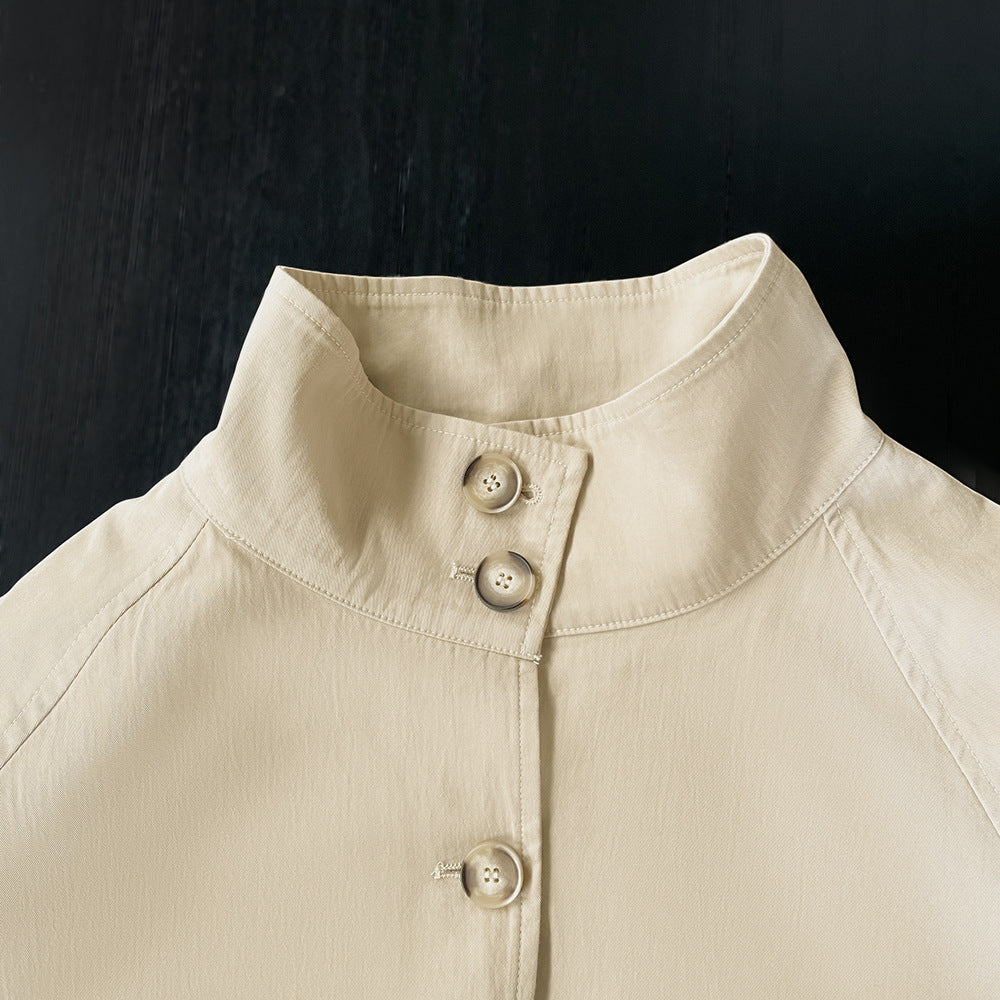 Chic Stand Collar Trench Coat