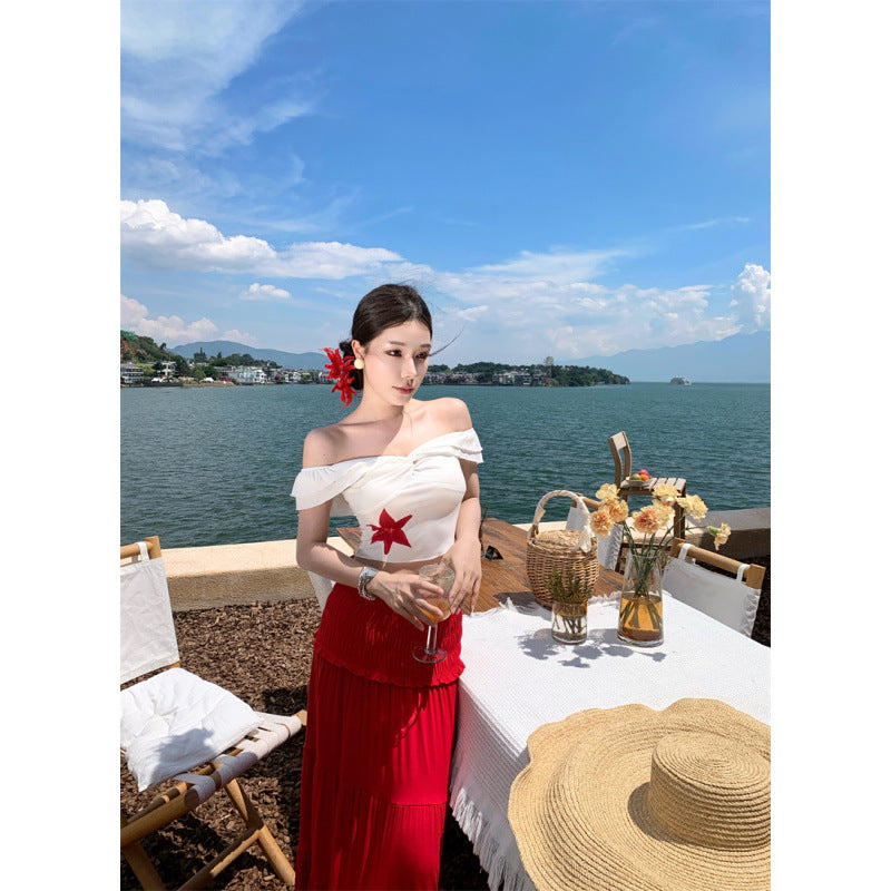 Ruffled Hem Skirt Outfit