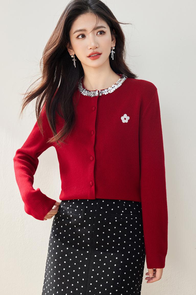 Embroidered Floral Knit Cardigan