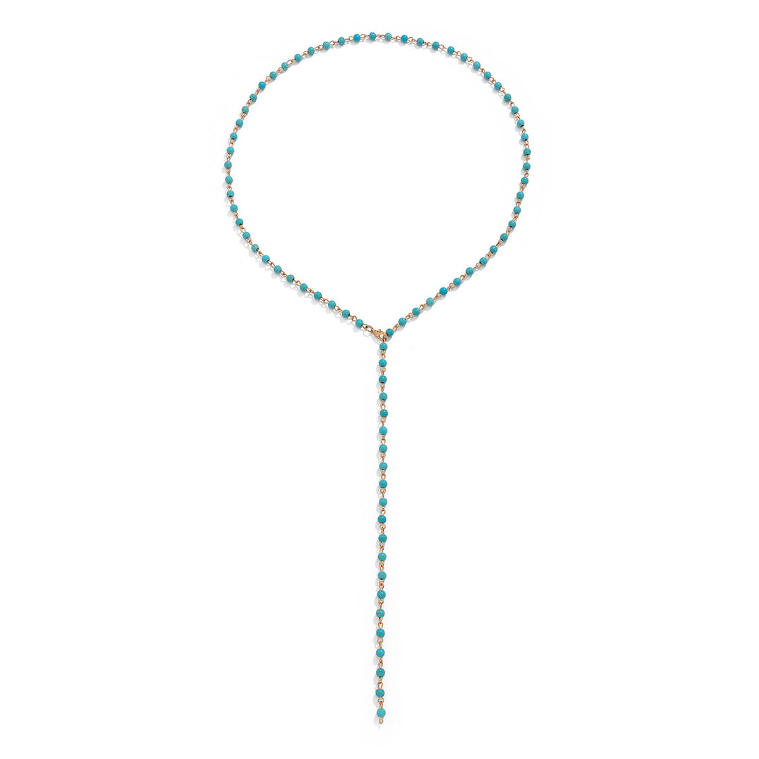 Fashionable tassel Y-shaped chain necklace for women, simple and multi-layered inlaid crystal collarbone chain