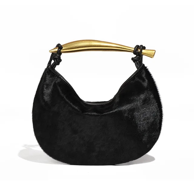 Elegant Cow Print Leather Shoulder Bag