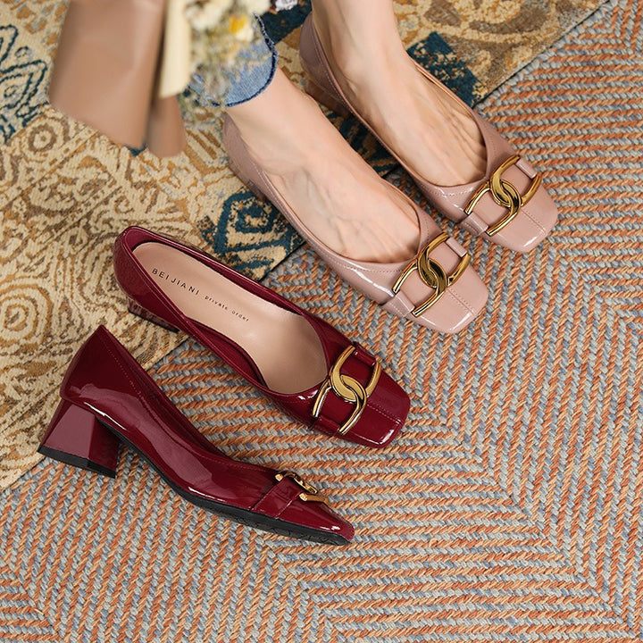 French Elegant Sheepskin Heels