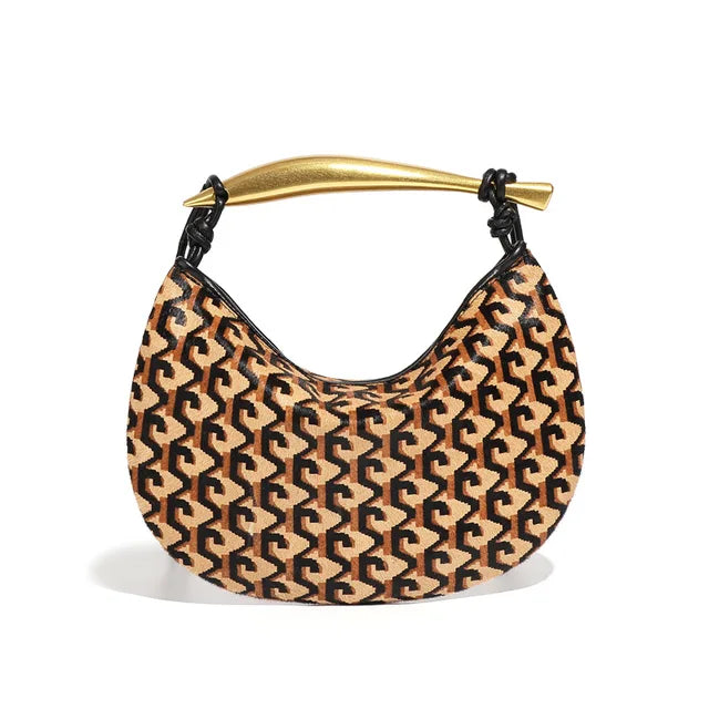 Elegant Cow Print Leather Shoulder Bag