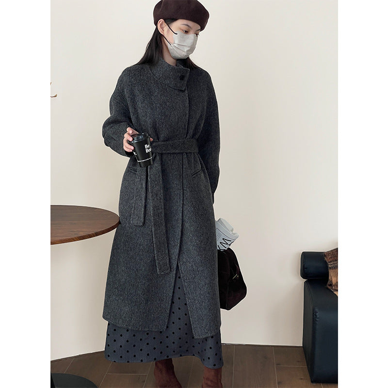 Winter Luxe Double-Sided Wool Coat with Belt